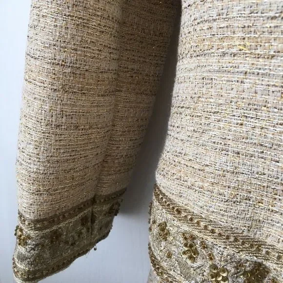 Vintage Miller Shor Skirt Suit | Beige Bouclé Tweed Set | St. John Style - Picture 4 of 6